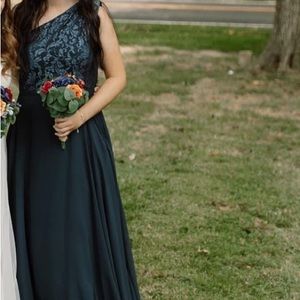 Azazie Dark Navy Simone Size A8